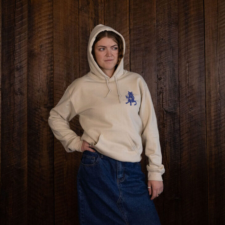 Wine Cat Hoodie - Sand - Image 6