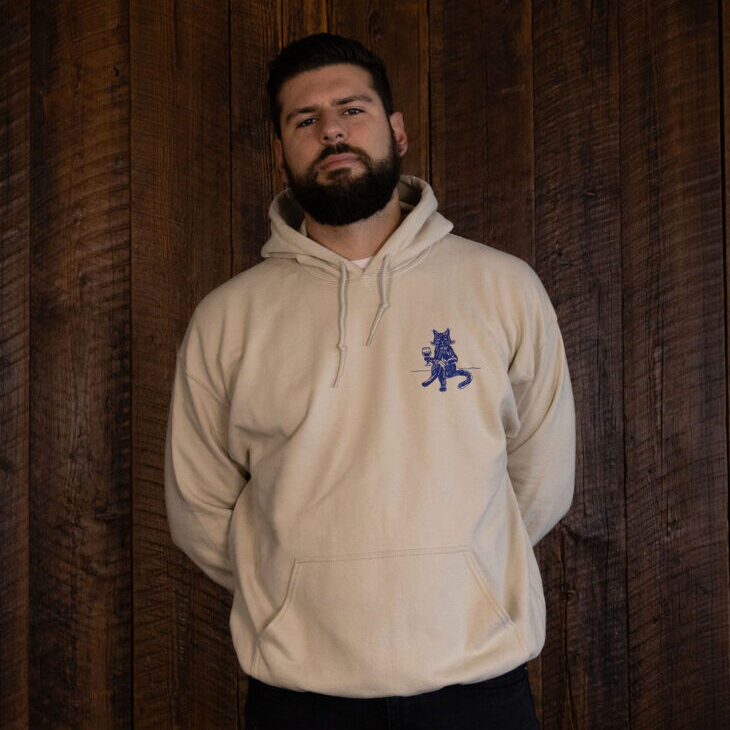 Wine Cat Hoodie - Sand - Image 4