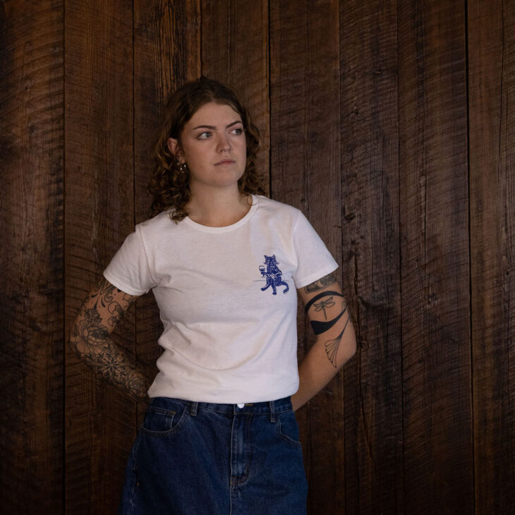 Wine Cat Tee - White