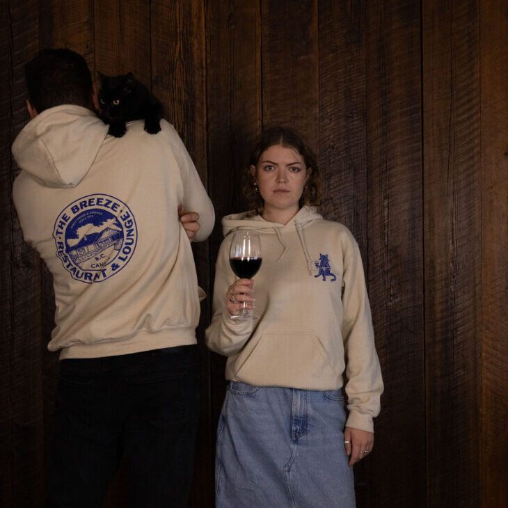 Wine Cat Hoodie - Sand - Image 3