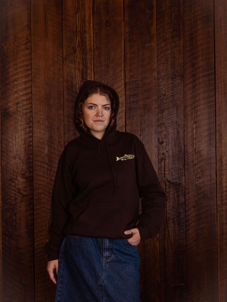 Smoking Salmon Hoodie - Brown - Image 5