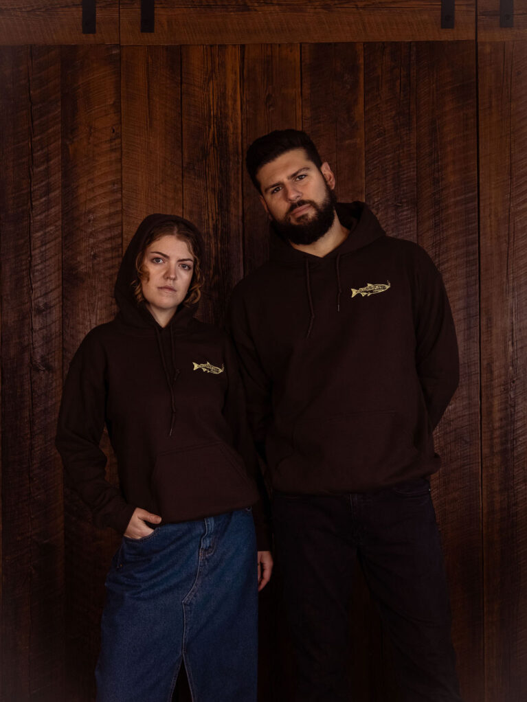 Smoking Salmon Hoodie - Brown